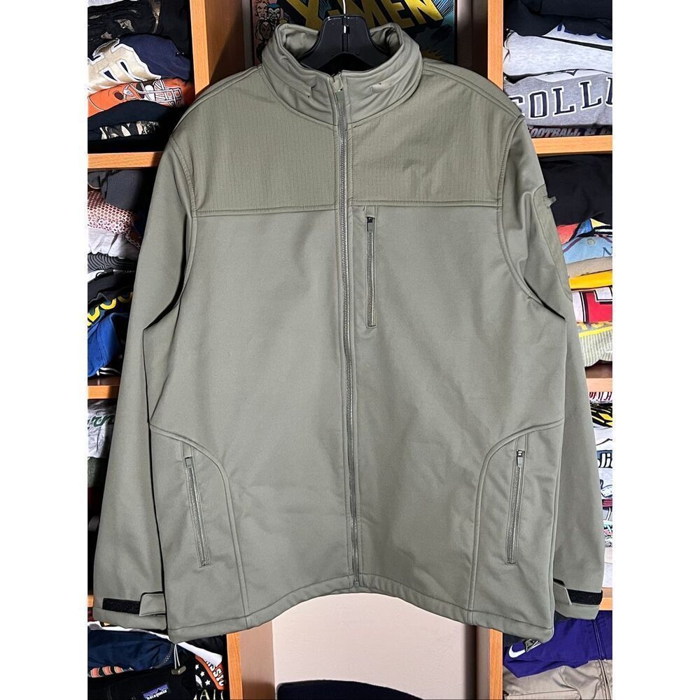 Grunt Style Soft Shell Tactical Hooded Full Zip Green Jacket